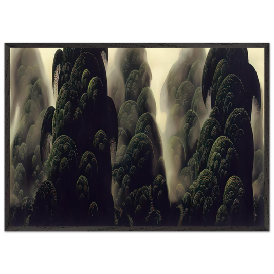 Spirit Grove - Eyvind Earle 70x100 cm / 28x40 inches Framed Art Print – Black Wooden Frame