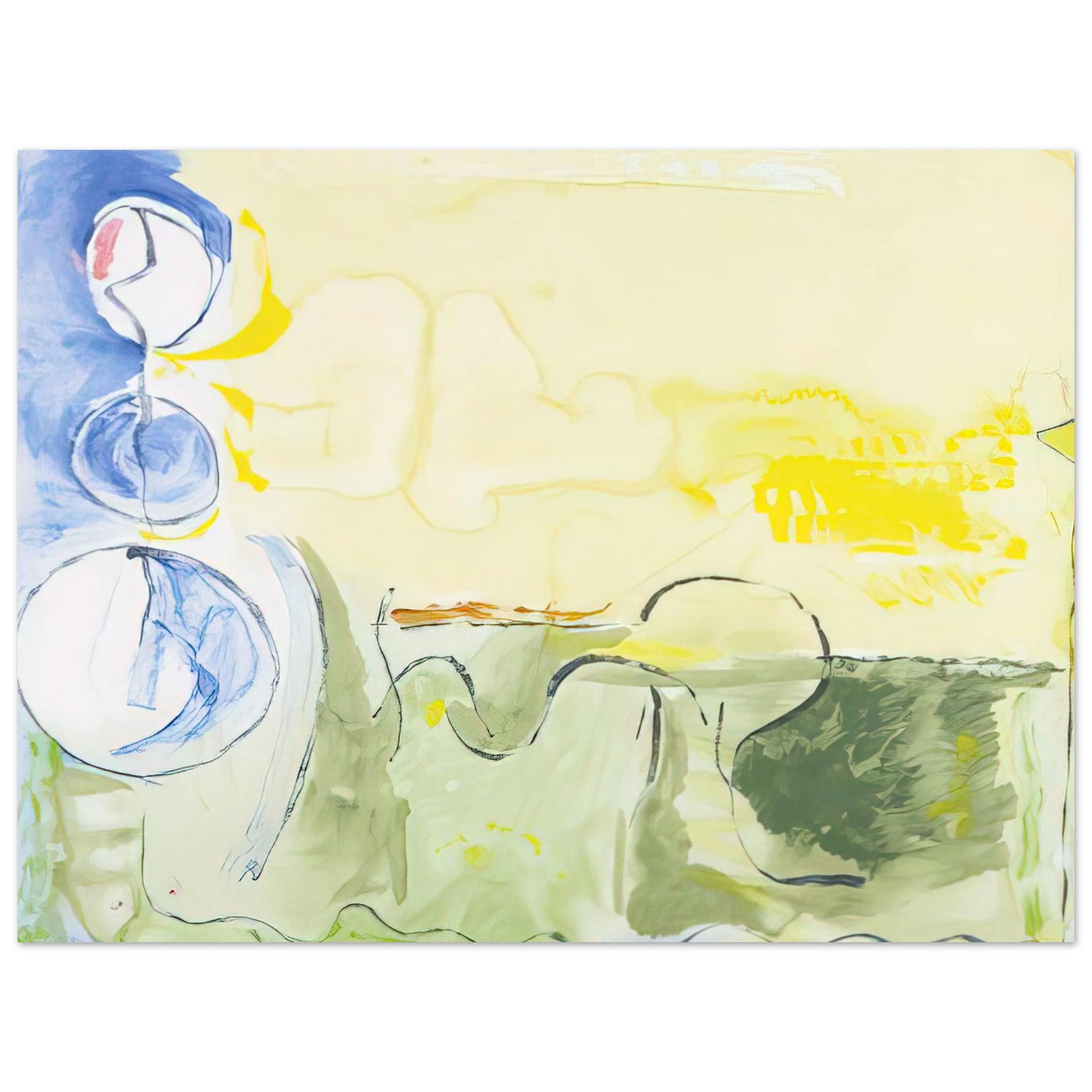 Helen Frankenthaler - Flotilla - 2006 Wall art - 70x70 cm / 28x28 inches - Premium Wooden Framed Poster With Fine Art Paper-canvas - Wood frame