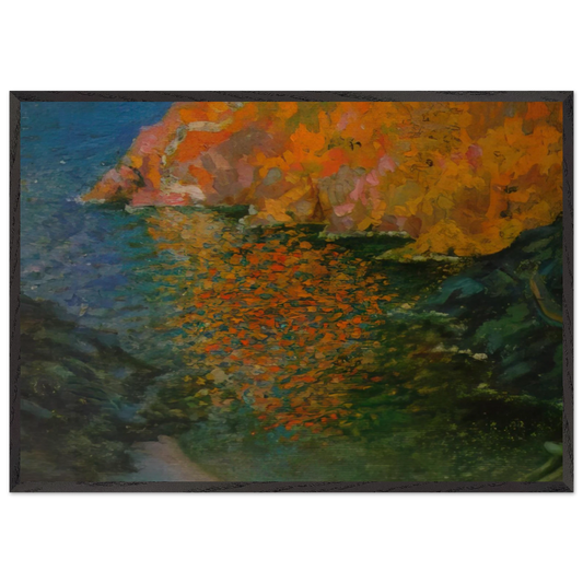 SMALL ROCKY BAY OF NANS CADAQUES 1921 - Salvador Dali 70x100 cm / 28x40 inches Framed Art Print – Black Wooden Frame