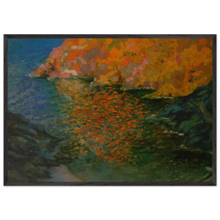 SMALL ROCKY BAY OF NANS CADAQUES 1921 - Salvador Dali 70x100 cm / 28x40 inches Framed Art Print – Black Wooden Frame