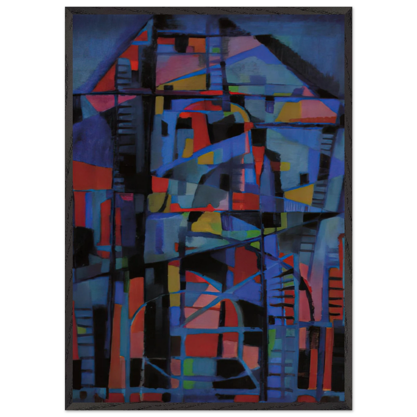 Angelus domini nuntiavit mari - 1947 - Alfred Manessier 70x100 cm / 28x40 inches Framed Art Print – Black Wooden Frame