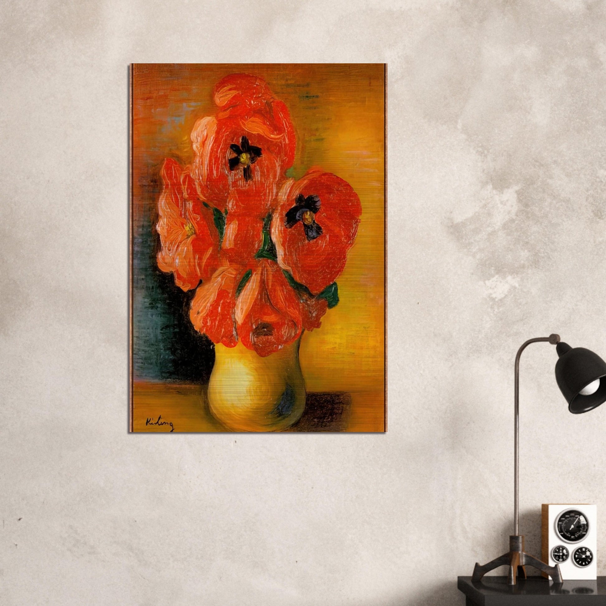 BOUQUET OF PEONIES - Moise Kisling Brushed Aluminum Print - 70x100 cm / 28x40 inches | Moise Kisling Aluminum Print | Moise Kisling Prints