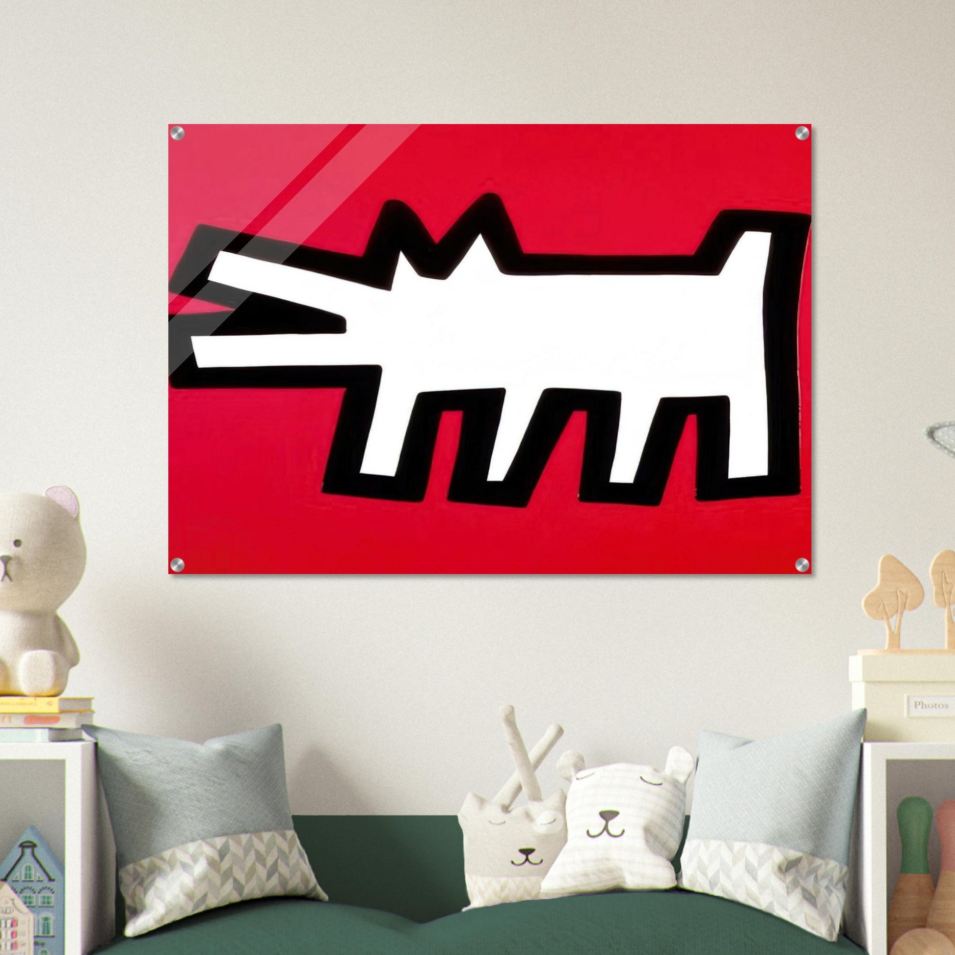 BARKING DOG 1990 - Keith Haring Acrylic Print - 70x100 cm / 28x40″ inches