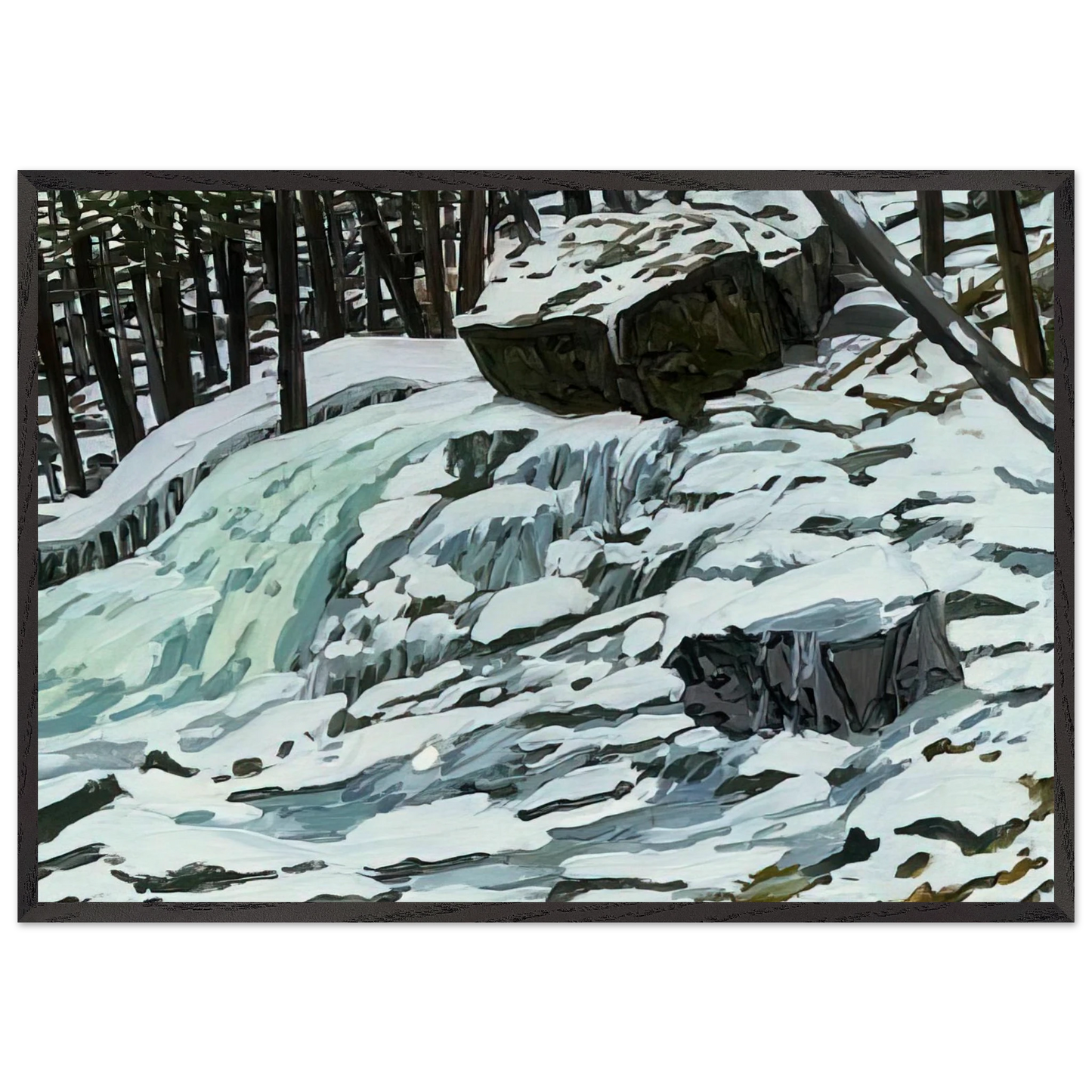 Study for Aqua Spring - 1997 - Neil Welliver 70x100 cm / 28x40 inches Framed Art Print – Black Wooden Frame