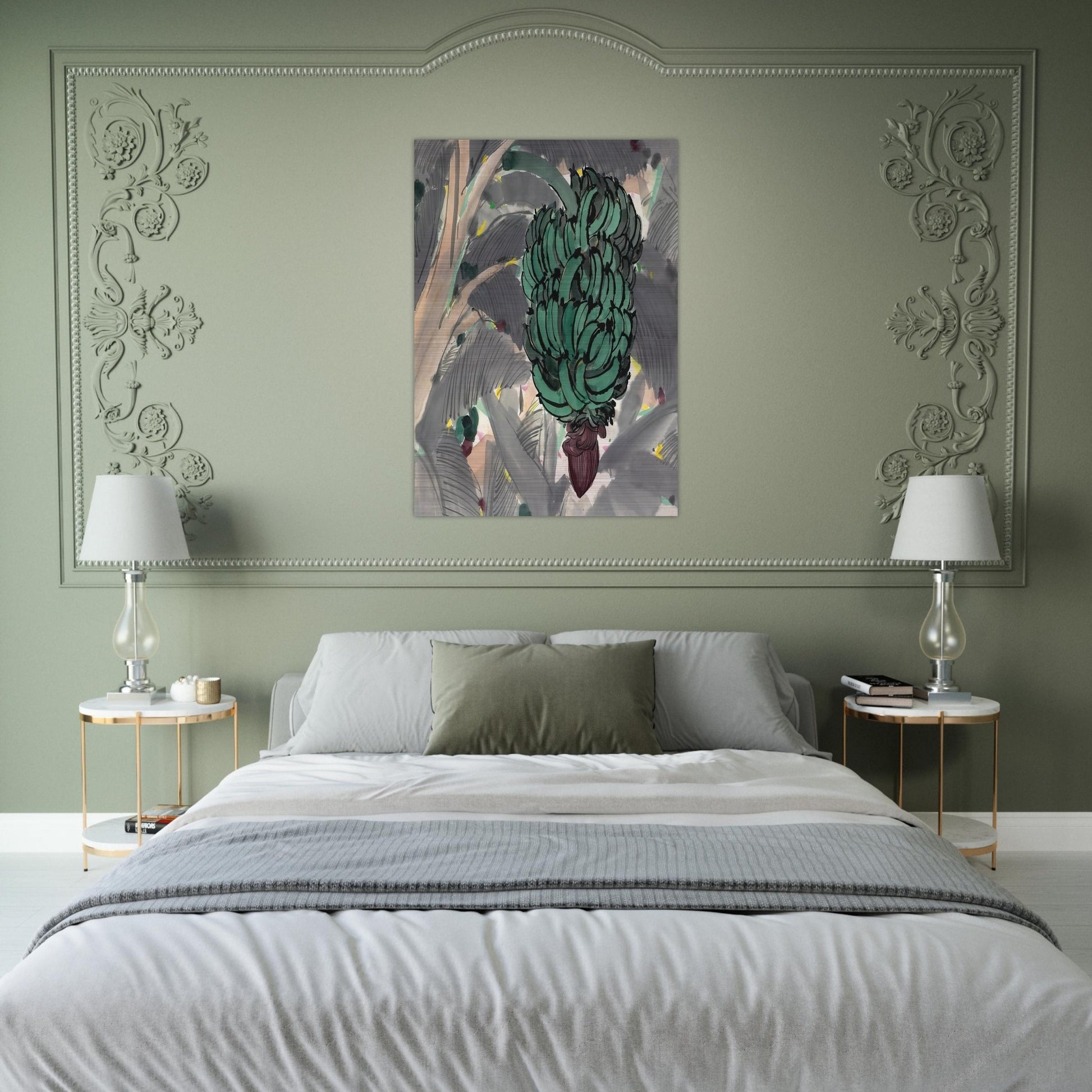 A Banana Garden Of Xishuangbanna - 1978 - Wu Guanzhong Brushed Aluminum Print - 70x100 cm / 28x40 inches | Wu Guanzhong Aluminum Print | Wu Guanzhong Prints