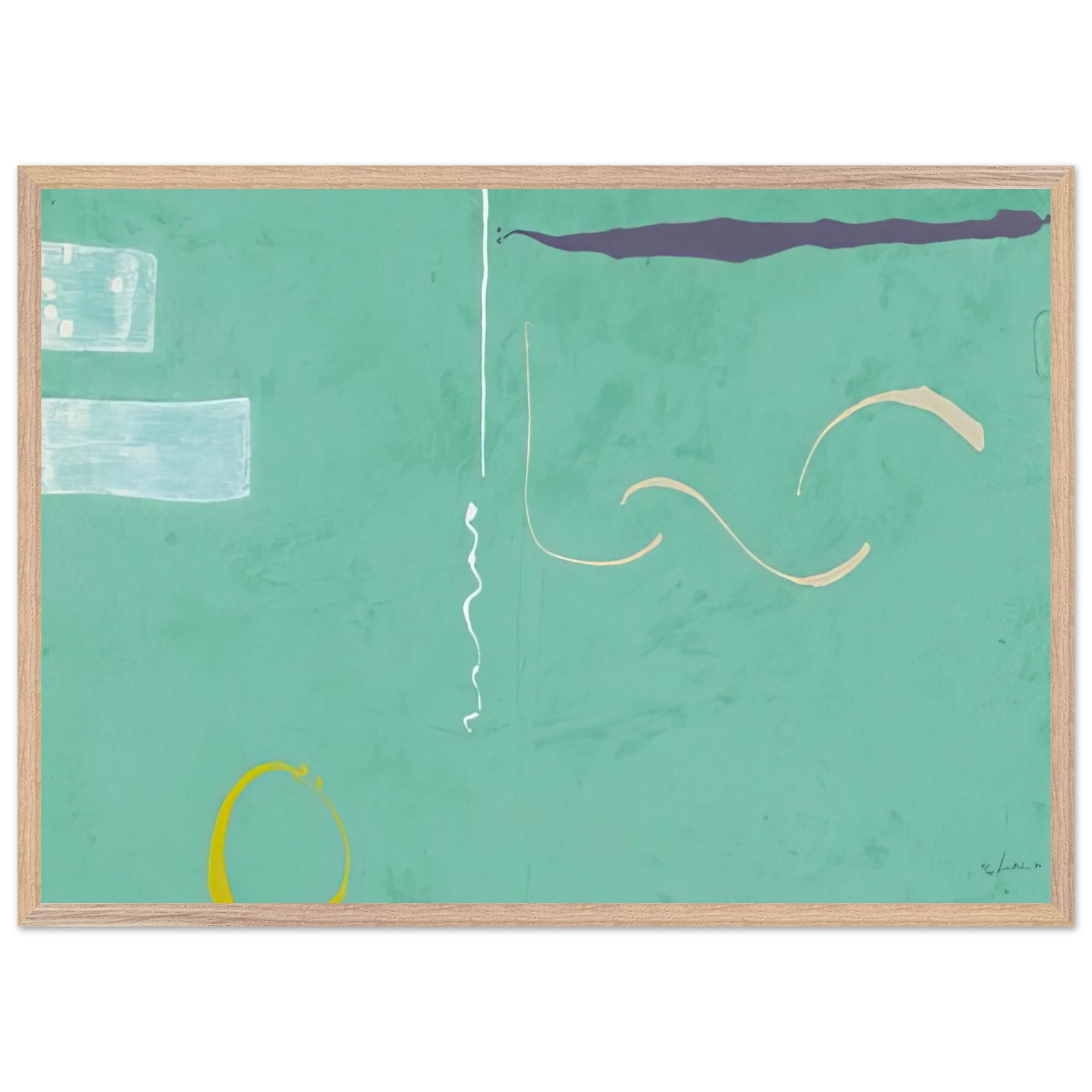Helen Frankenthaler - Tahiti - 1989 Wall art - 45x60 cm / 18x24 inches - Premium Wooden Framed Poster With Fine Art Paper-canvas - Black frame