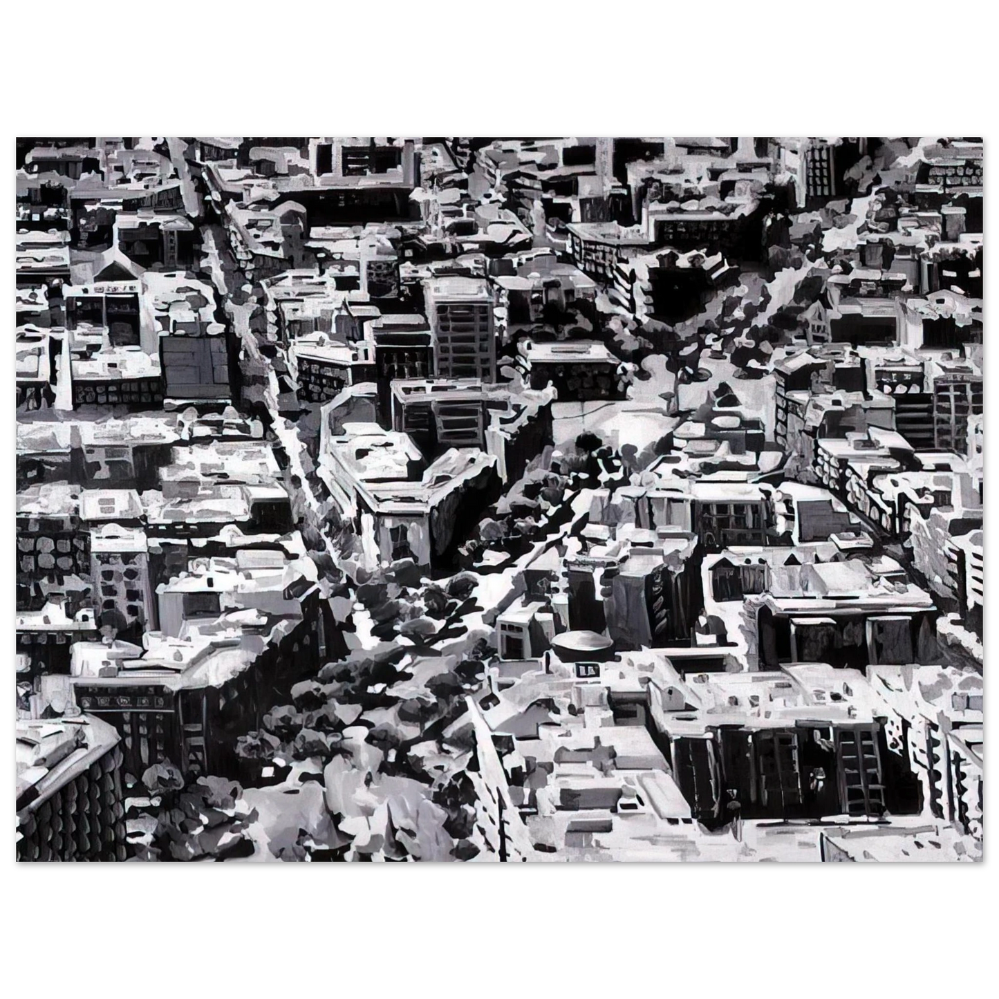 Gerhard Richter - TOWNSCAPE MADRID  75x100 cm / 30x40inches Fine Art Poster