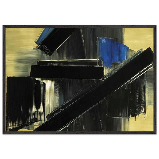 Peinture 21 Juillet 1958 - 1958 - Pierre Soulages 70x100 cm / 28x40 inches Framed Art Print – Black Wooden Frame