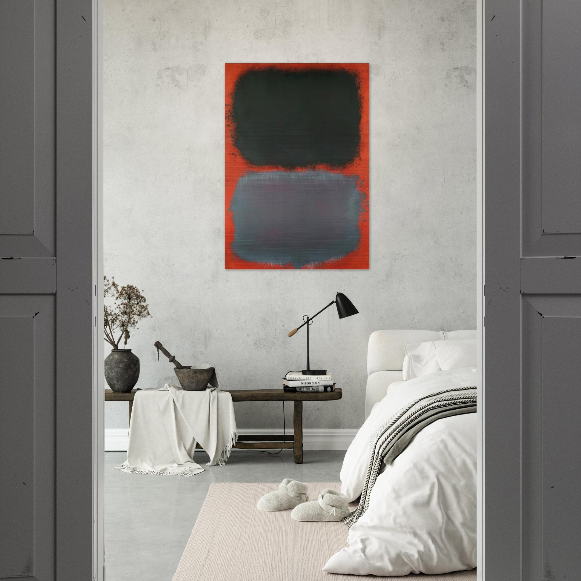 Untitled Gray, Gray on Red - 1968 - Mark Rothko Brushed Aluminum Print - 70x100 cm / 28x40 inches | Mark Rothko Aluminum Print | Mark Rothko Prints