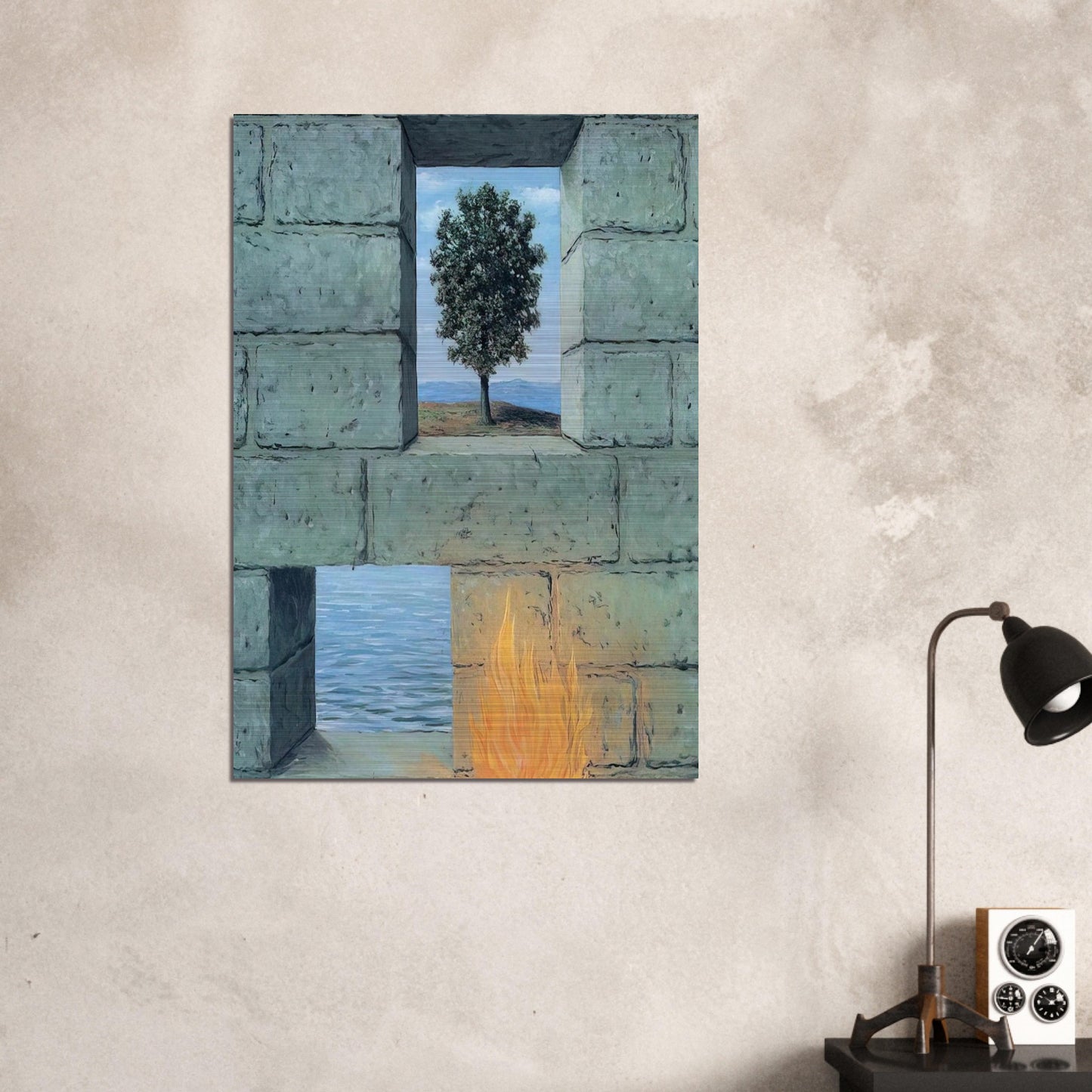 MENTAL COMPLACENCY 1950 - Rene Magritte Brushed Aluminum Print - 70x100 cm / 28x40 inches | Rene Magritte Aluminum Print | Rene Magritte Prints