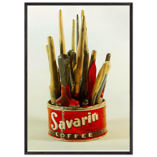 PAINTED BRONZE - Jasper Johns 70x100 cm / 28x40 inches Framed Art Print – Black Wooden Frame
