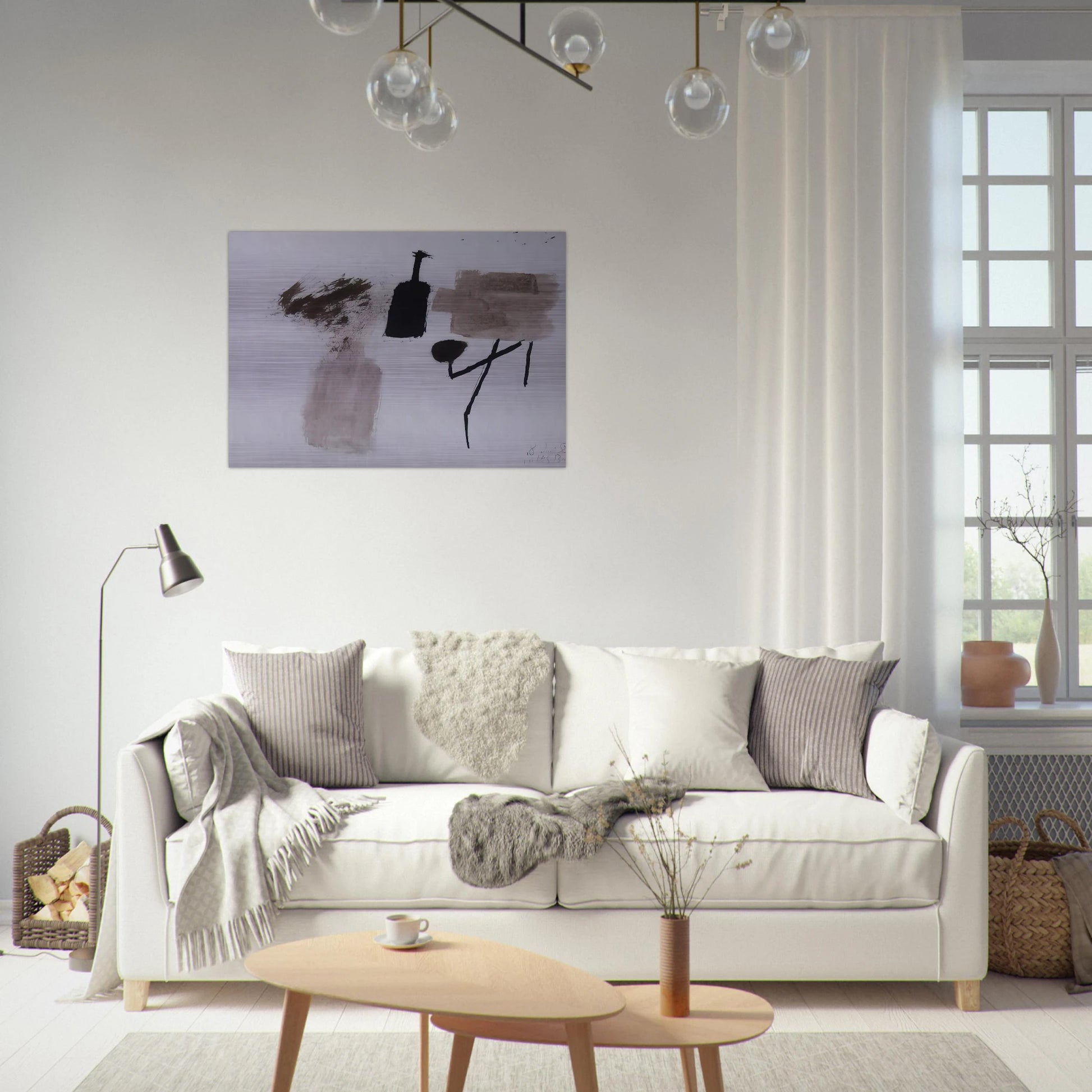 8.7.58 - Julius Bissier Brushed Aluminum Print - 70x100 cm / 28x40 inches | Julius Bissier Aluminum Print | Julius Bissier Prints