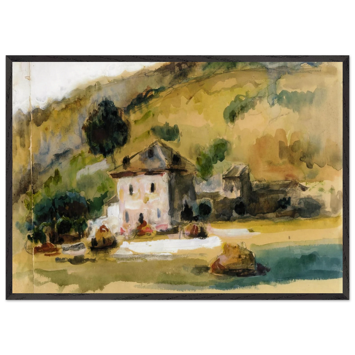 Near Aix En Provence - Paul Cezanne 70x100 cm / 28x40 inches Framed Art Print – Black Wooden Frame