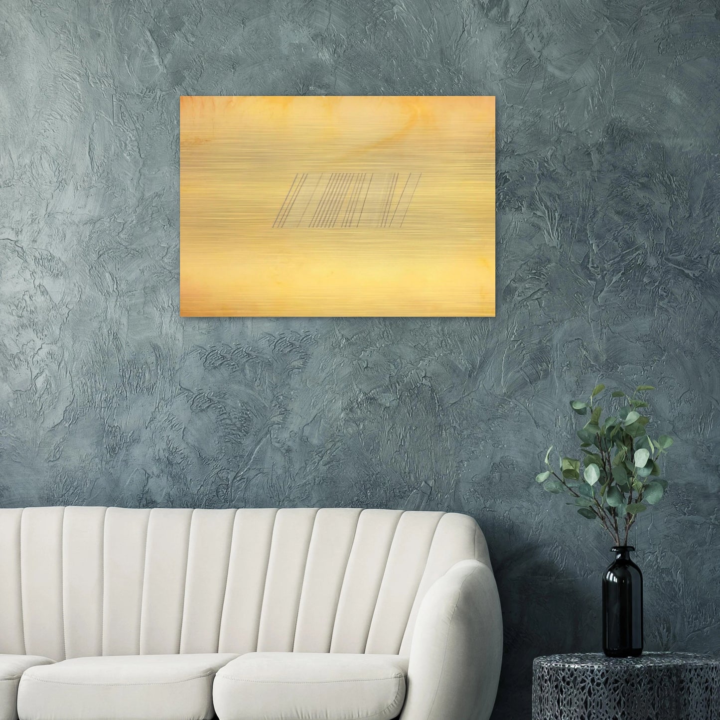 Blue Line Painting - 1969 - Ronnie Landfield Brushed Aluminum Print - 70x100 cm / 28x40 inches | Ronnie Landfield Aluminum Print | Ronnie Landfield Prints
