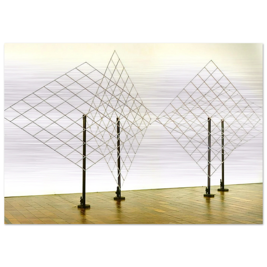4 Self-distorting Grids - 1965 - Francois Morellet Brushed Aluminum Print - 70x100 cm / 28x40 inches | Francois Morellet Aluminum Print | Francois Morellet Prints