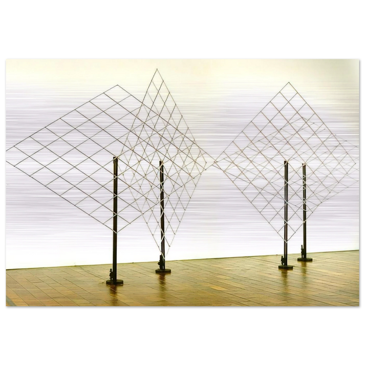 4 Self-distorting Grids - 1965 - Francois Morellet Brushed Aluminum Print - 70x100 cm / 28x40 inches | Francois Morellet Aluminum Print | Francois Morellet Prints