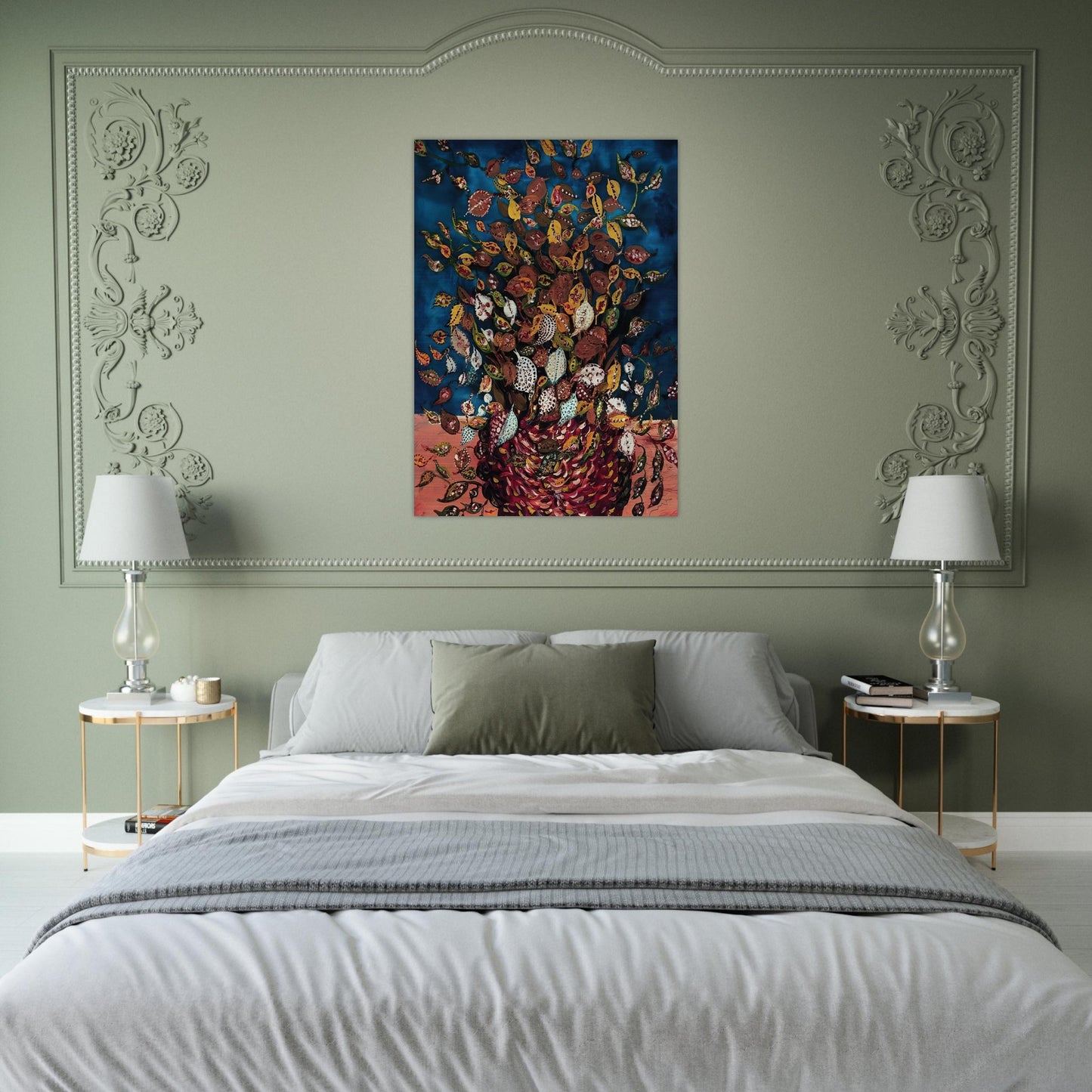 Le Bouquet de Feuilles - Naïve Art Primitivism - Seraphine Louis Brushed Aluminum Print - 70x100 cm / 28x40 inches | Seraphine Louis Aluminum Print | Seraphine Louis Prints