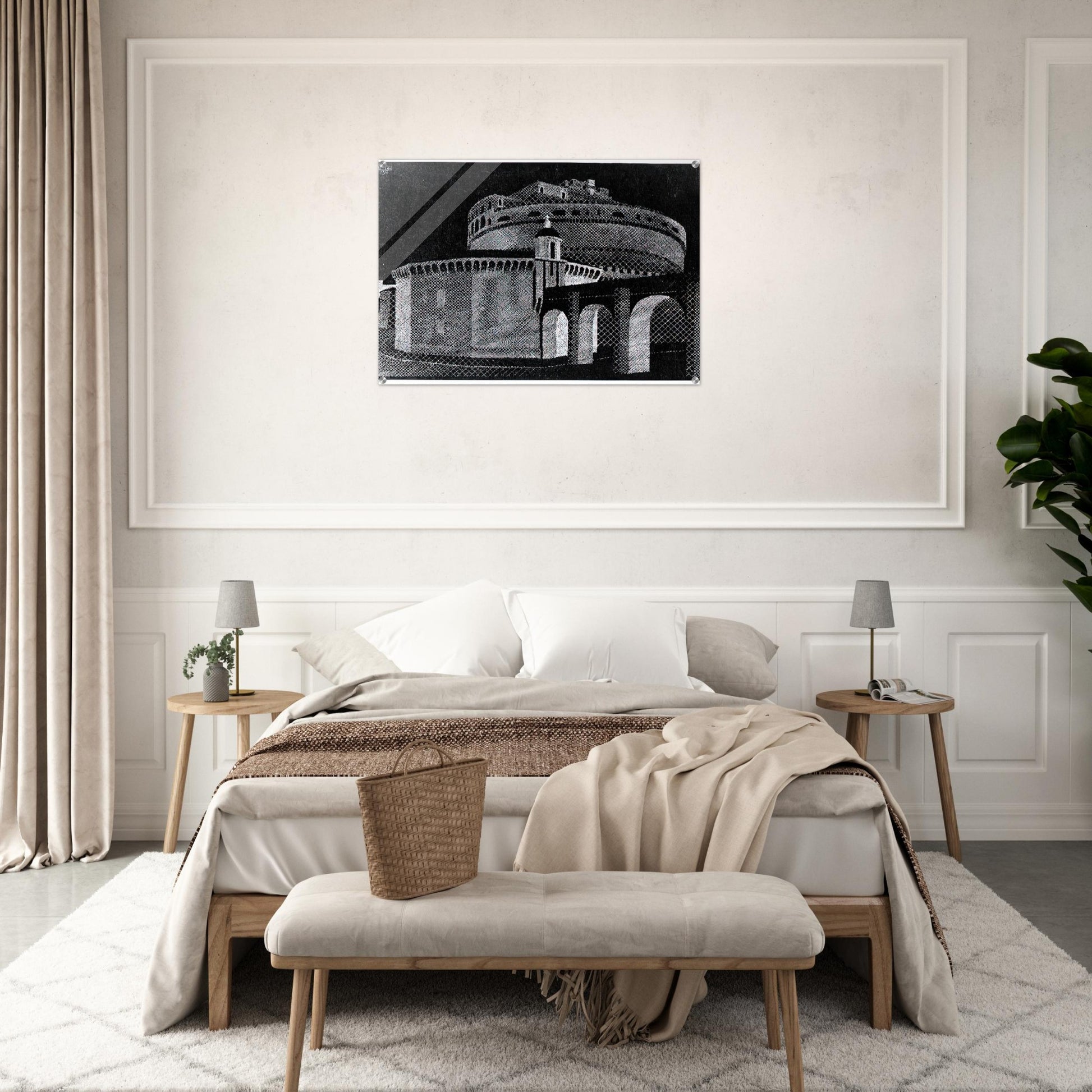 NOCTURNAL ROME CASTEL SANT ANGELO - MC Escher Acrylic Print - 70x100 cm / 28x40″ inches | Maurits Cornelis Escher Prints