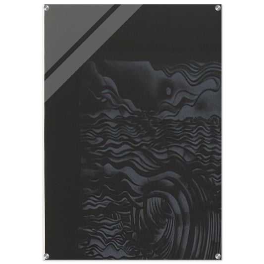 STUDY FOR AN UNTITLED PRINT WHITE ON BLACK 1982 - Lee Bontecou Acrylic Print - 70x100 cm / 28x40″ inches