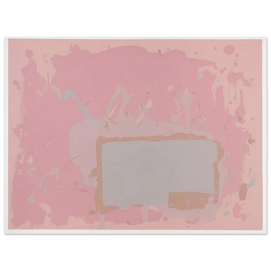 John Hoyland - Grey  Blue on Pink - 1971  75x100 cm / 30x40inches Fine Art Poster