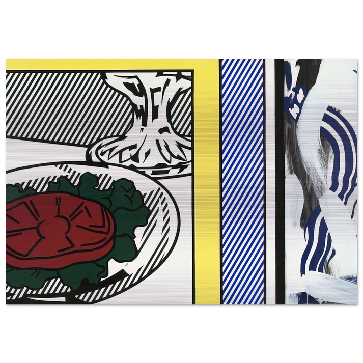 TOMATO AND ABSTRACTION 1982 - Roy Lichtenstein Brushed Aluminum Print - 70x100 cm / 28x40 inches | Roy Lichtenstein Aluminum Print | Roy Lichtenstein Prints