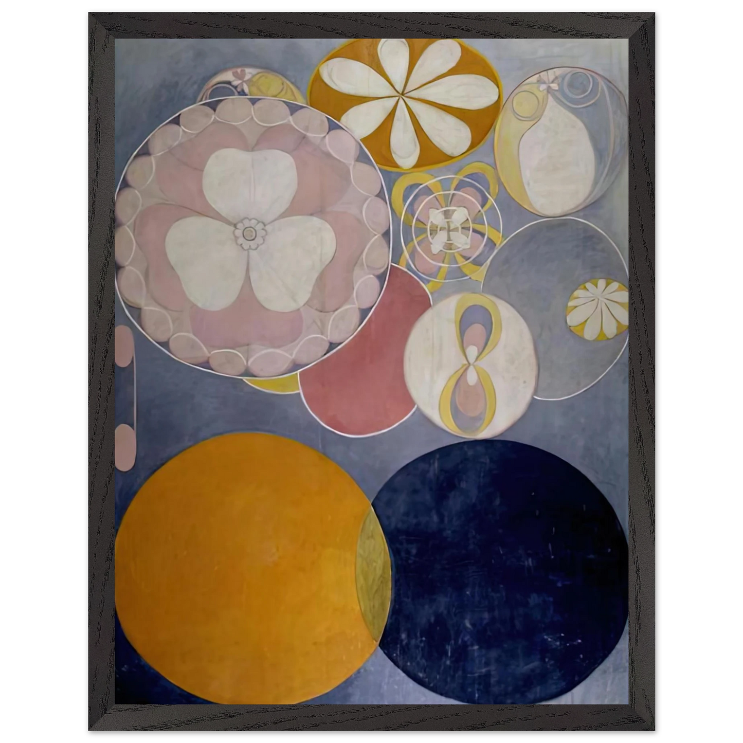 Hilma af Klint - DE TIO ST RSTA N 2 BARNAALDERN 1907 Wall art - 13x18 cm / 5x7 inches - Premium Wooden Framed Poster With Fine Art Paper-canvas - White frame