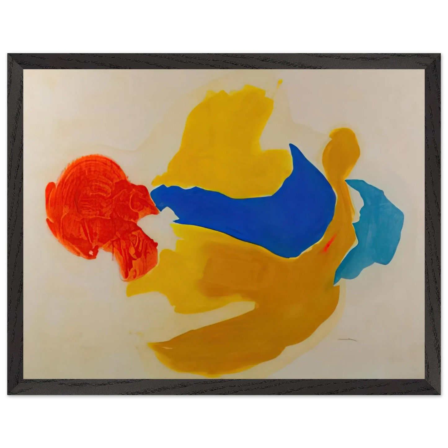 Helen Frankenthaler - Blue Jay - 1963  United States Wall art - 15x20 cm / 6x8 Inches - Premium Wooden Framed Poster With Fine Art Paper - Wood frame