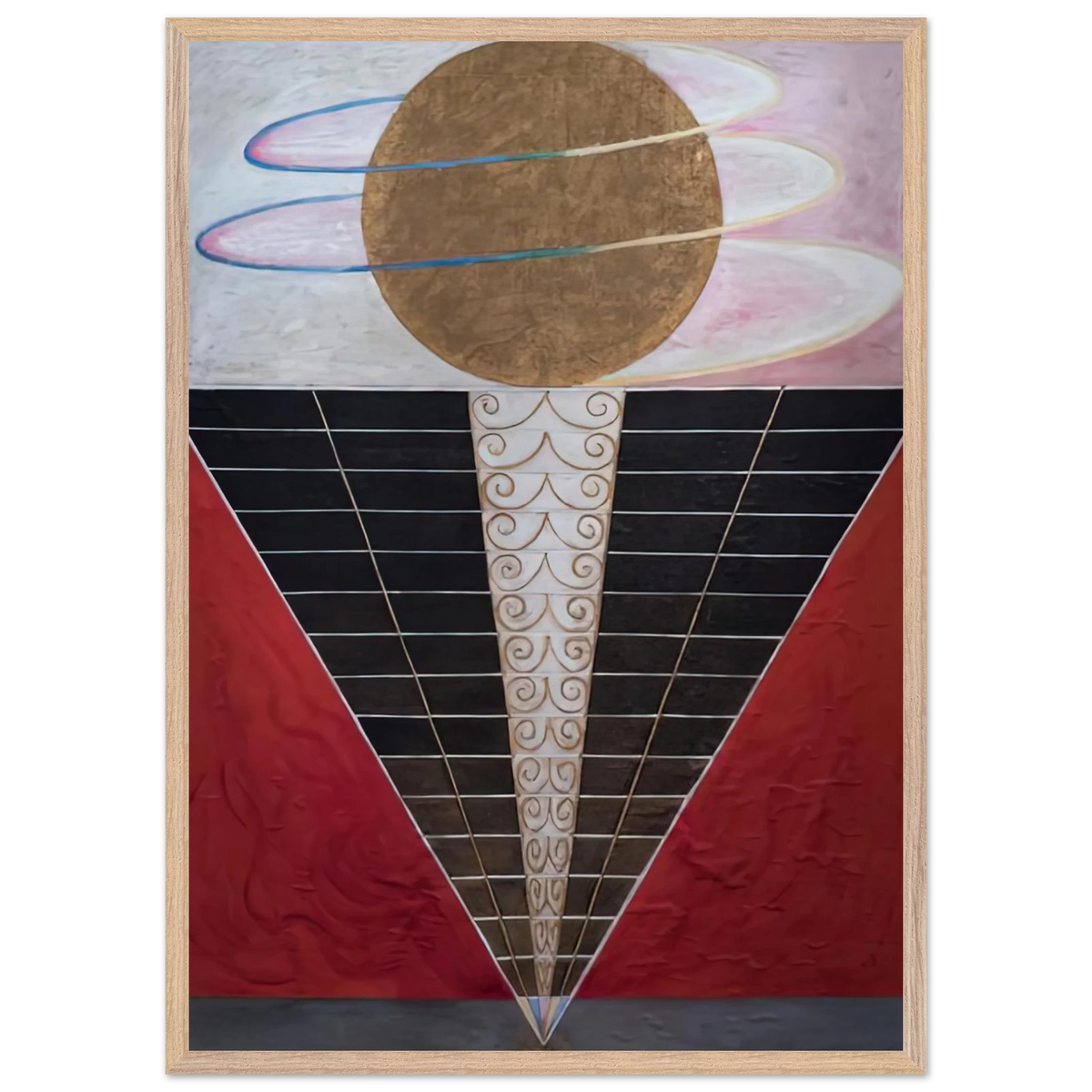 Hilma af Klint - ALTARPIECE NO 2 1915 Wall art - A1 (59.4 x 84.1  cm) - Premium Wooden Framed Poster With Fine Art Paper-canvas - White frame