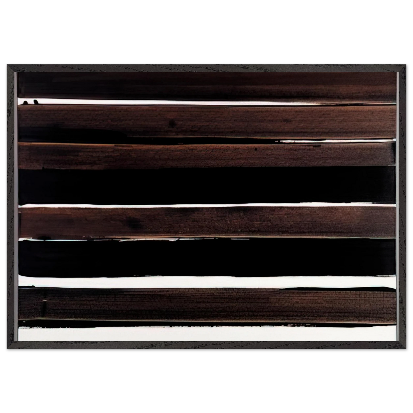 A-Walnut Stain - 2004 - Pierre Soulages 70x100 cm / 28x40 inches Framed Art Print – Black Wooden Frame