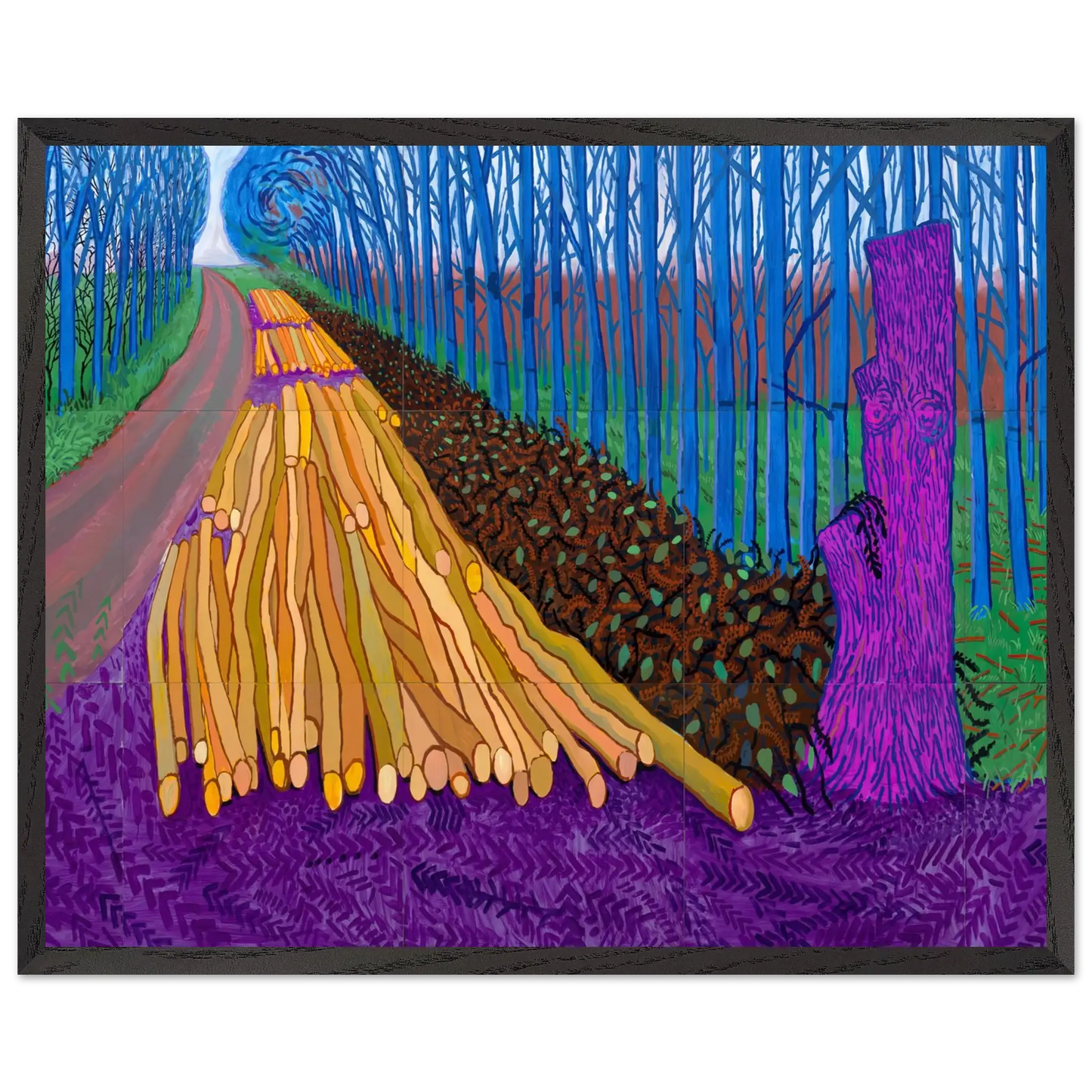 David Hockney - David Hockney Wall art - 20x25 cm / 8x10 Inches - Premium Wooden Framed Poster With Fine Art Paper - White frame