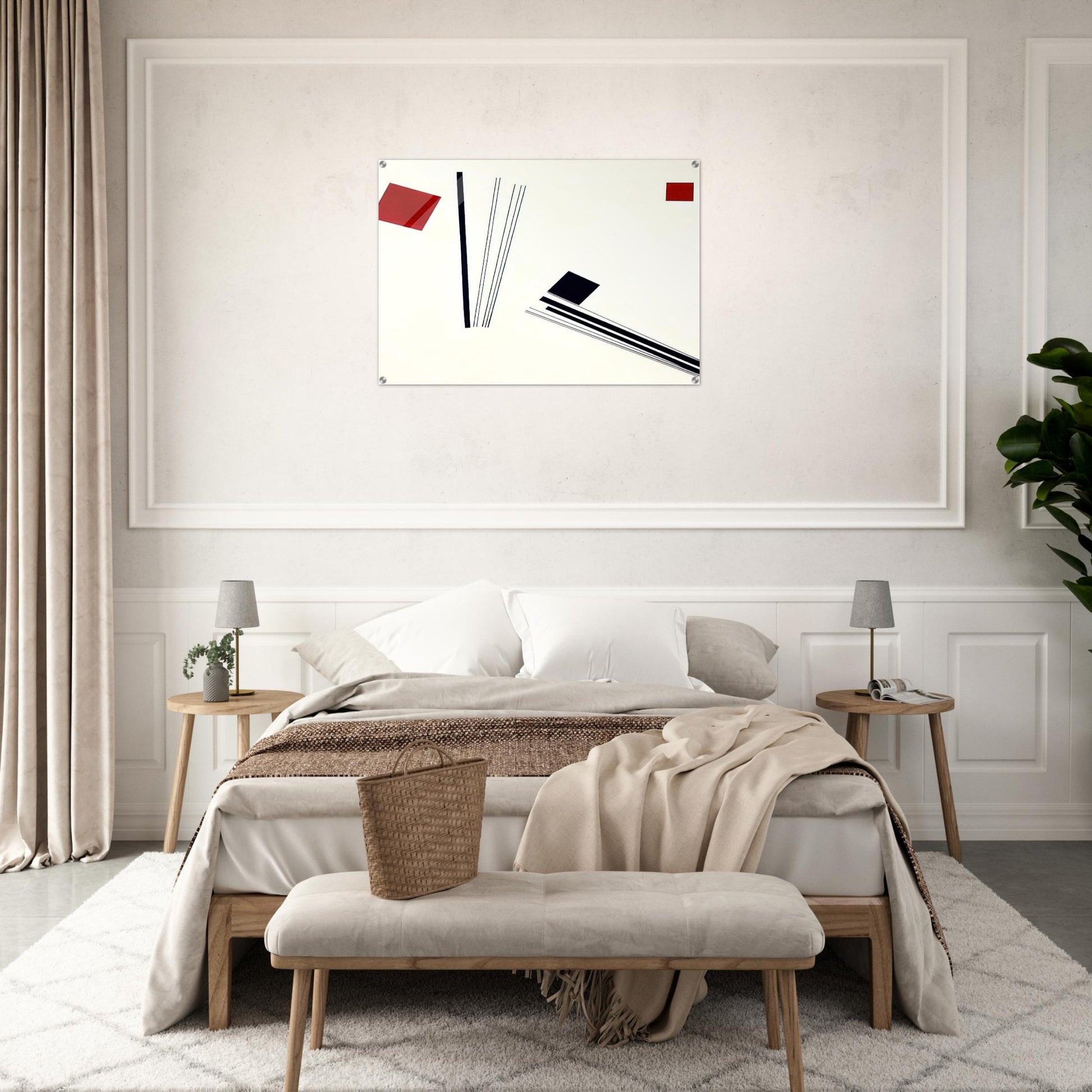 Painting in red and black - 1956 - Lygia Pape Acrylic Print - 70x100 cm / 28x40″ inches
