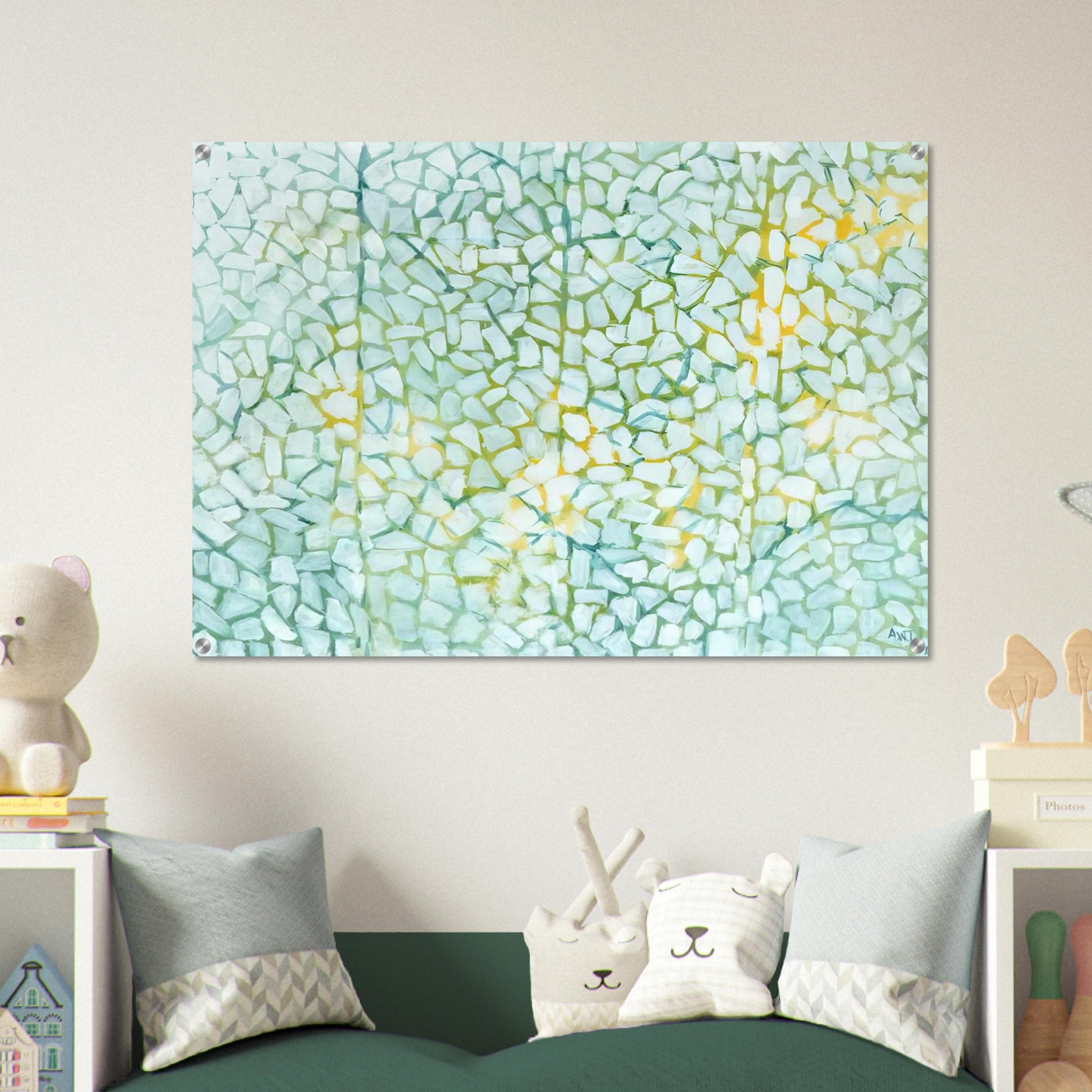 WHITE DAISIES RHAPSODY 1973 - Alma Woodsey Thomas Acrylic Print - 70x100 cm / 28x40″ inches