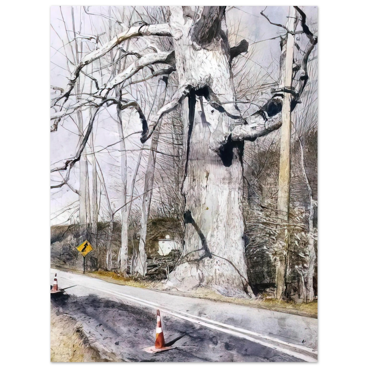 Andrew Wyeth - WALKING STICK Wall Art - 21x29.7 cm / 8x12" - Fine Art Poster-canvas - -