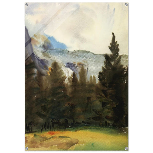 Purtud Fir Trees and Snow Mountains - John Singer Sargent Acrylic Print - 70x100 cm / 28x40″ inches