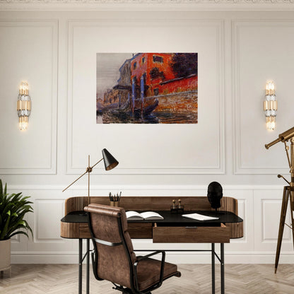 The Red House - claude monet Brushed Aluminum Print - 70x100 cm / 28x40 inches | claude monet Aluminum Print | claude monet Prints