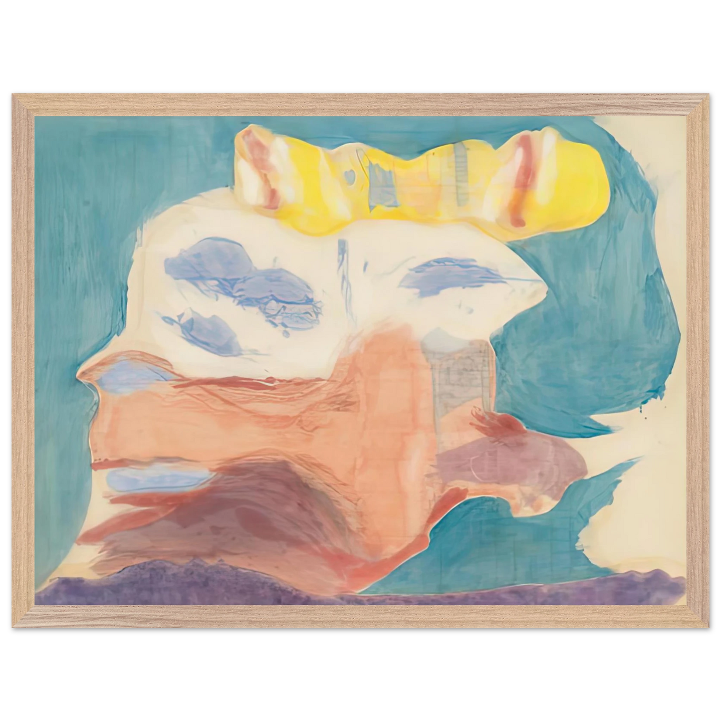 Helen Frankenthaler - Sea Goddess, 1963- Wall Art - 60x80 cm / 24x32 inches - Premium Wooden Framed Poster With Fine Art Paper-canvas - Black frame