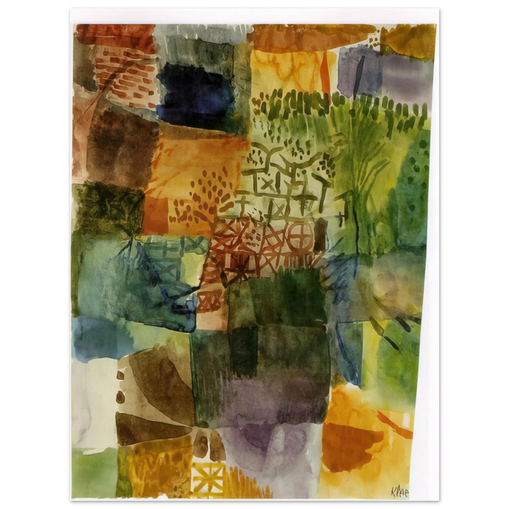 Paul Klee - REMEMBRANCE OF A GARDEN 1914  75x100 cm / 30x40inches Fine Art Poster