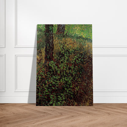 Undergrowth - Vincent van Gogh Brushed Aluminum Print - 70x100 cm / 28x40 inches | Vincent van Gogh Aluminum Print | Vincent van Gogh Prints