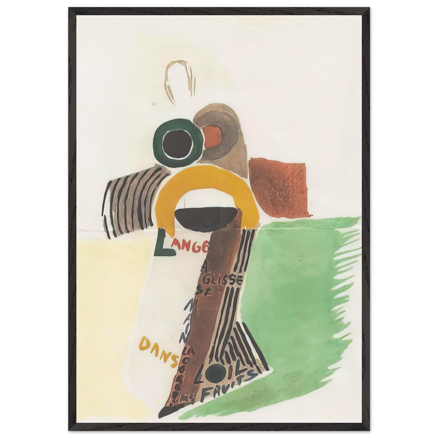 ROBE POEME L ANGE A GLISSE 1922 - Sonia Delaunay 70x100 cm / 28x40 inches Framed Art Print – Black Wooden Frame