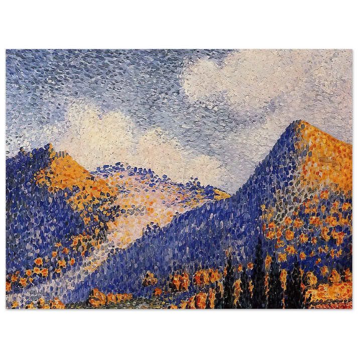 Henri-Edmond Cross - Landscape, the Little Maresque Mountains  75x100 cm / 30x40inches Fine Art Poster