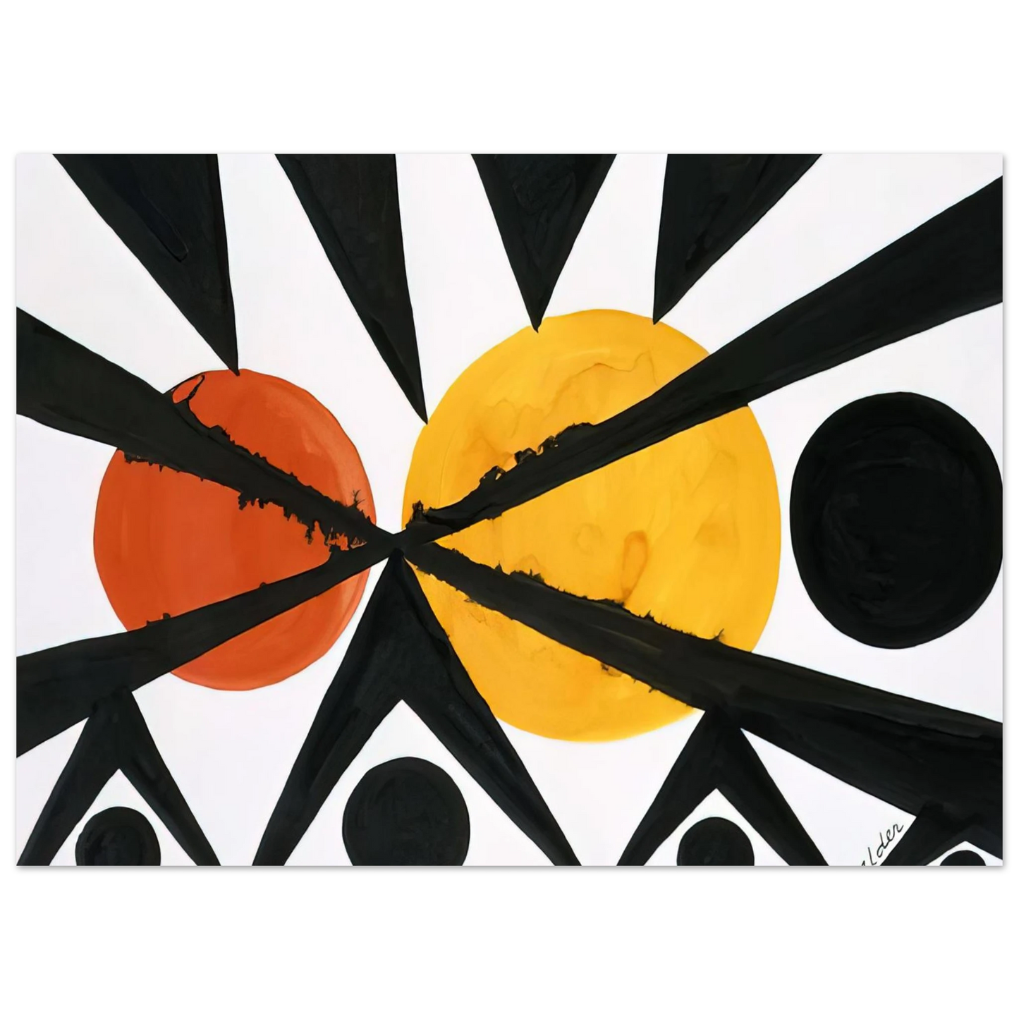 Alexander Calder - ACROSS THE ORANGE MOONS 1967 Fine Art Poster