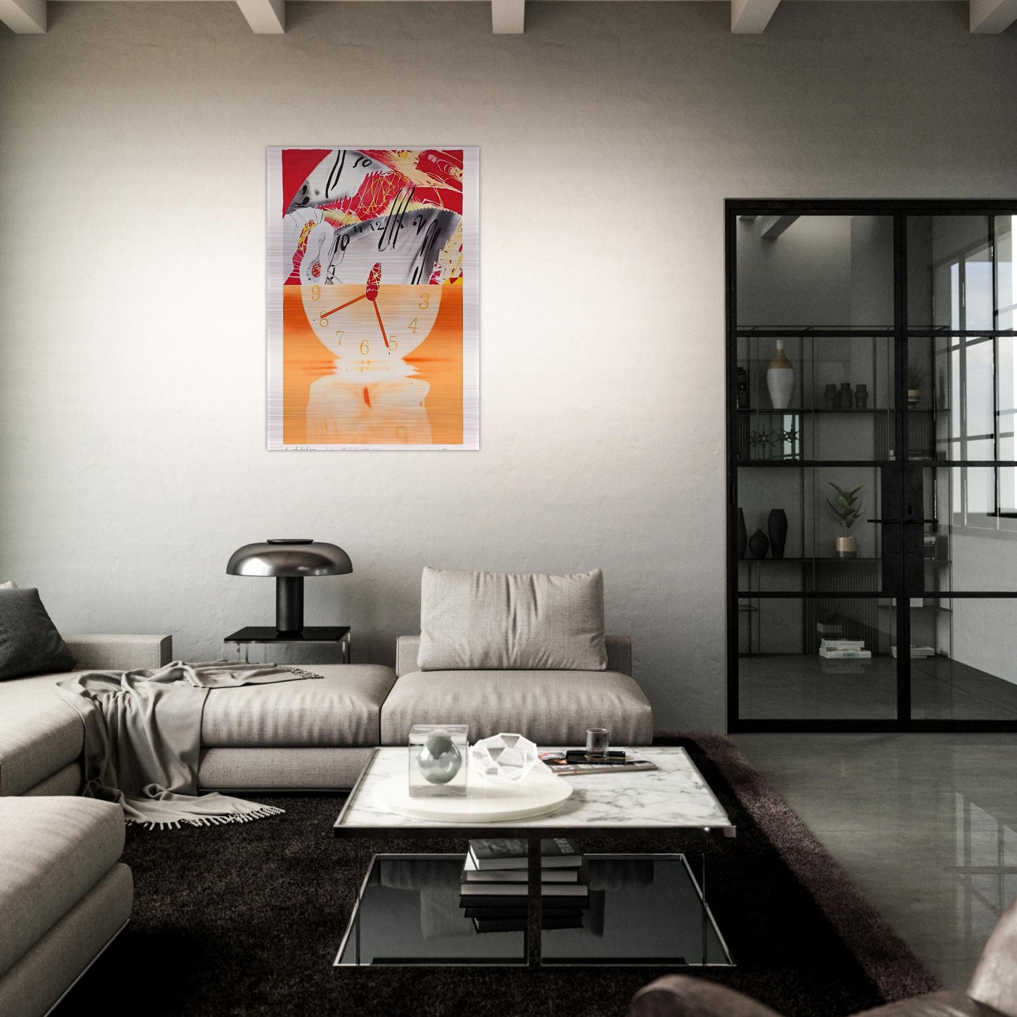 Hole in the Center of the Clock - James Rosenquist Brushed Aluminum Print - 70x100 cm / 28x40 inches | James Rosenquist Aluminum Print | James Rosenquist Prints