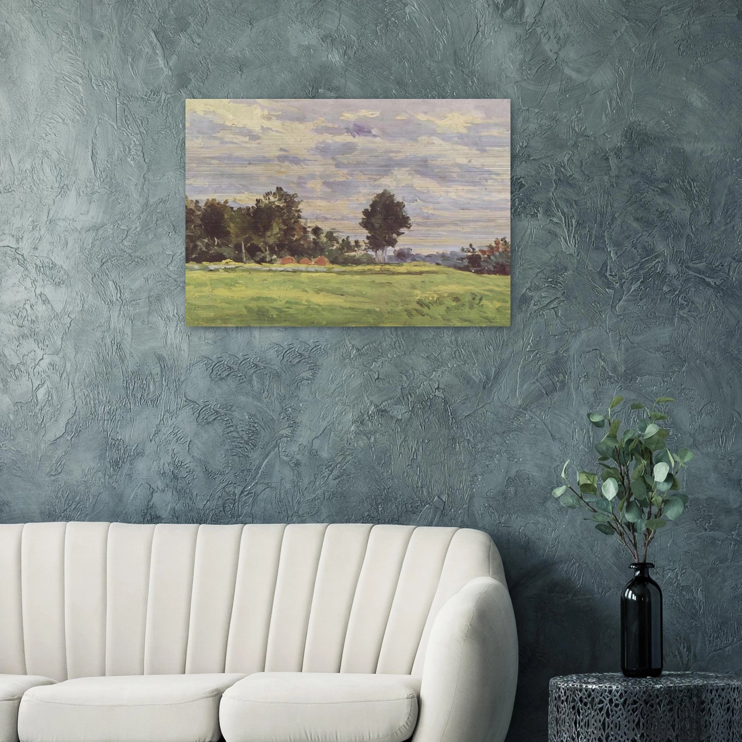 Landscape in the Ile de France - Paul Cézanne Brushed Aluminum Print - 70x100 cm / 28x40 inches | Paul Cézanne Aluminum Print | Paul Cézanne Prints