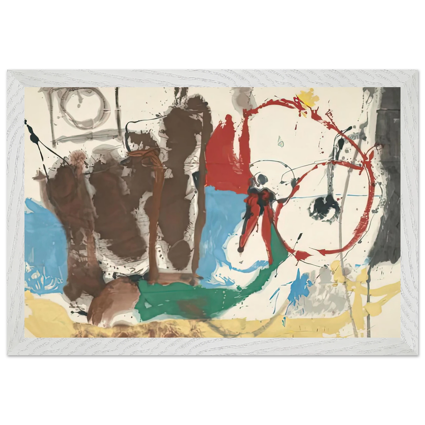 Helen Frankenthaler - Mother Goose Melody, 1959- Wall Art - 60x80 cm / 24x32 inches - Premium Wooden Framed Poster With Fine Art Paper-canvas - White frame