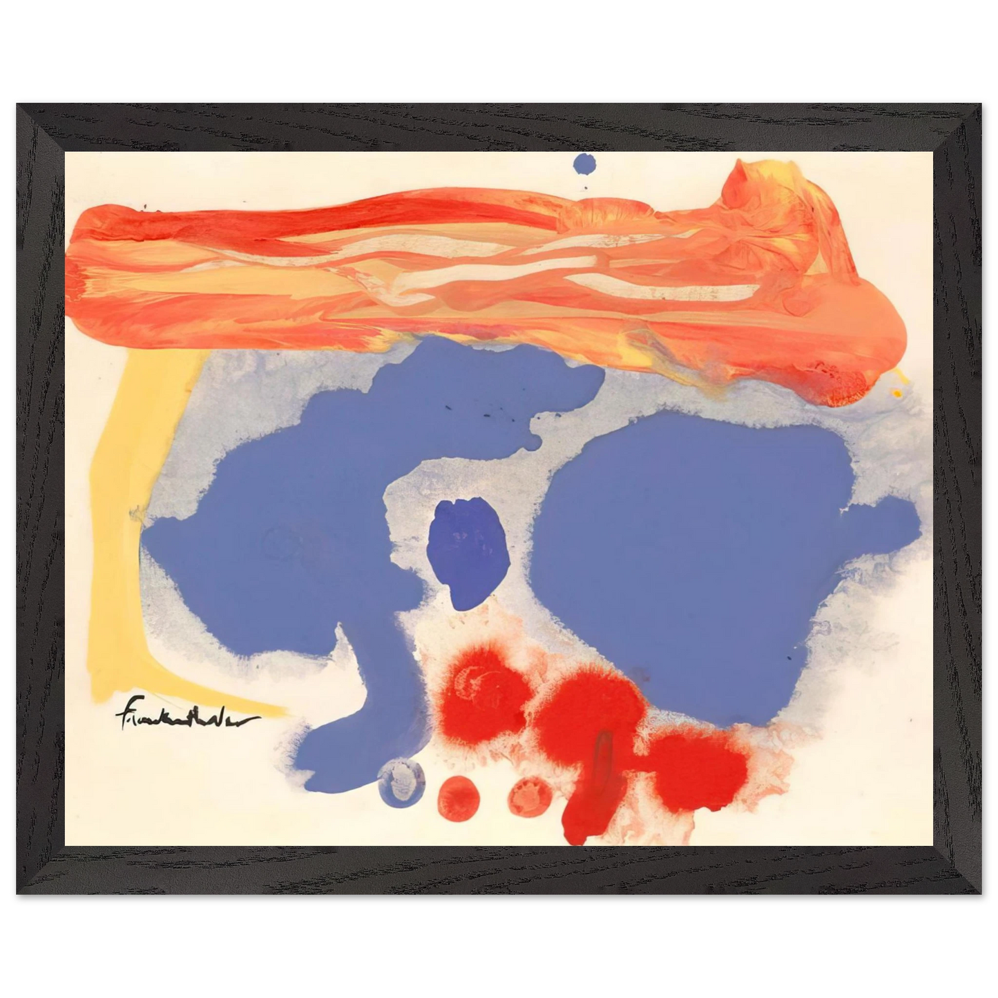 Helen Frankenthaler - Summerscene, Provincetown - 1961 Wall art - 15x20 cm / 6x8 inches - Premium Wooden Framed Poster With Fine Art Paper-canvas - Black frame