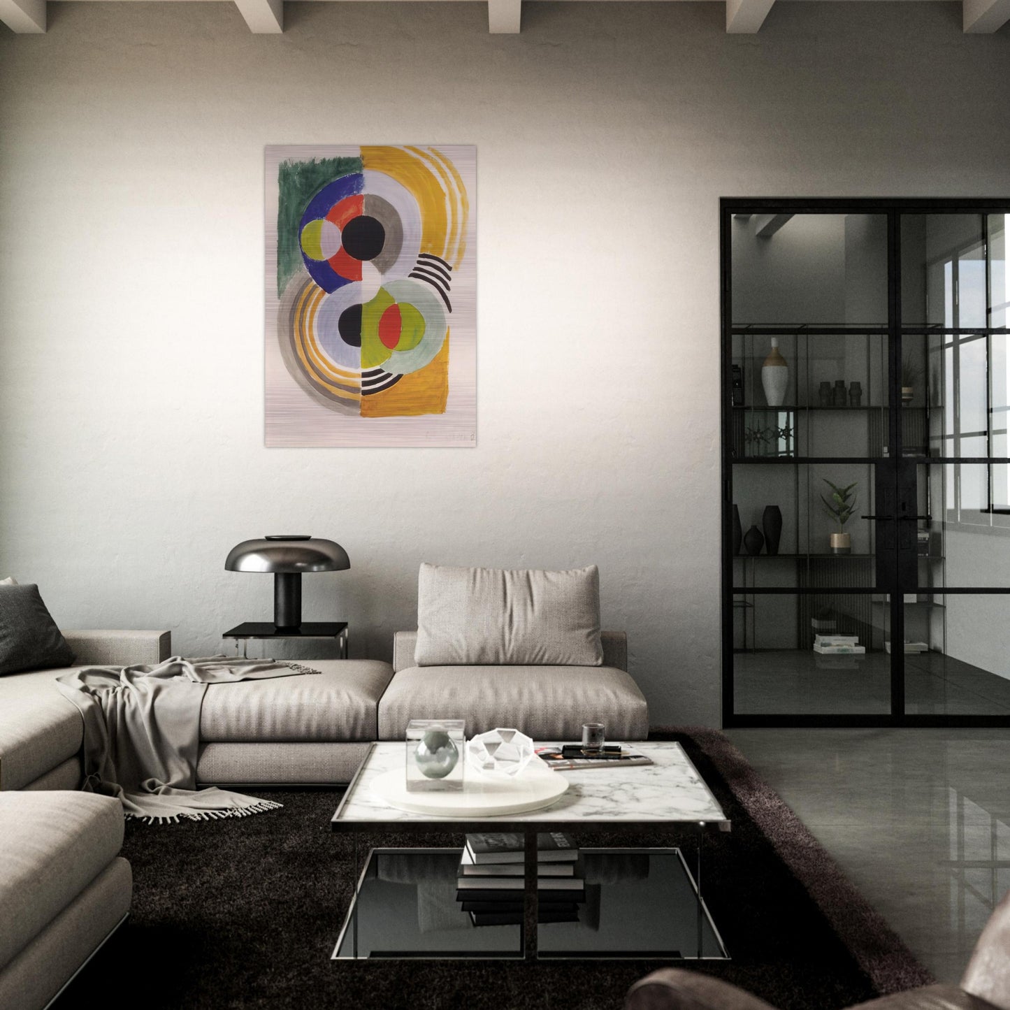 COMPOSITION WITH DISCS - Sonia Delaunay Brushed Aluminum Print - 70x100 cm / 28x40 inches | Sonia Delaunay Aluminum Print | Sonia Delaunay Prints