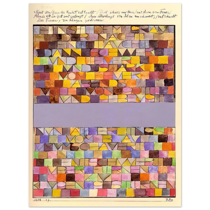 Paul Klee - ONCE EMERGED FROM THE GRAY OF NIGHT 1918  75x100 cm / 30x40inches Fine Art Poster