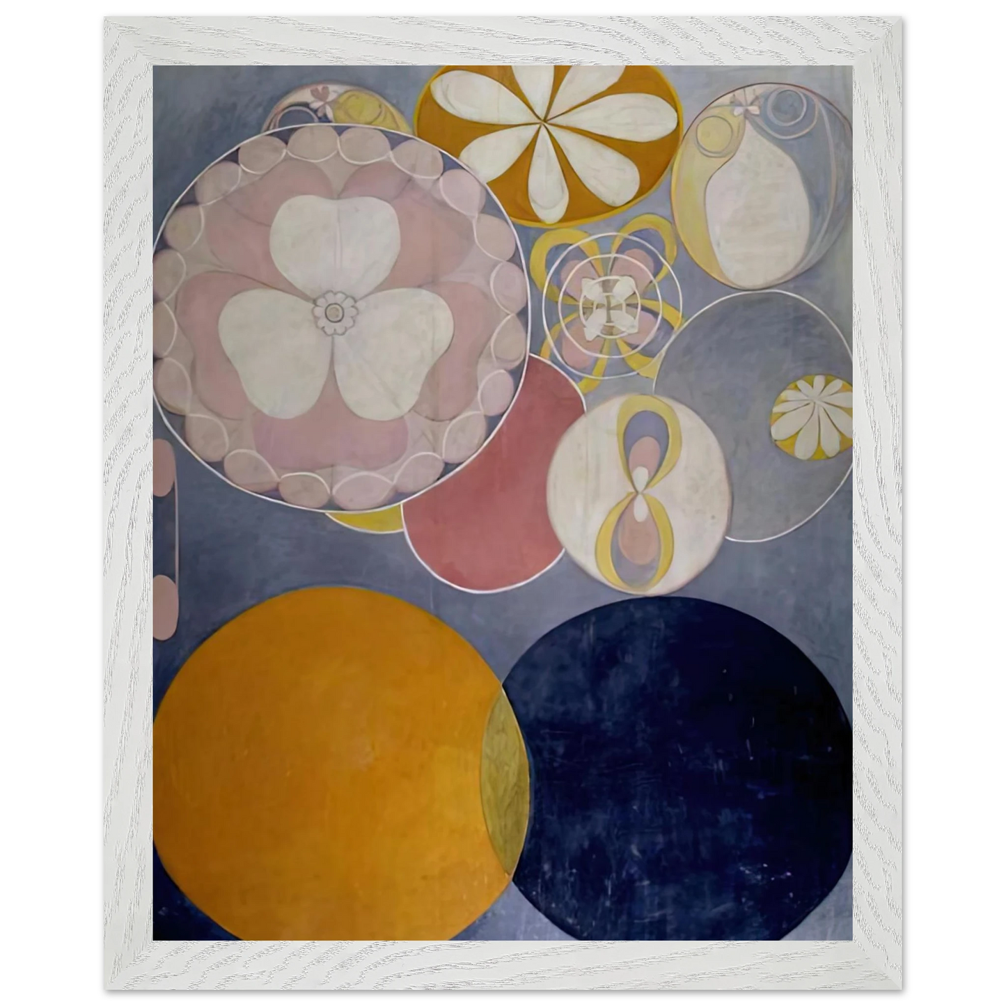 Hilma af Klint - DE TIO ST RSTA N 2 BARNAALDERN 1907 Wall art - 20x25 cm / 8x10 inches - Premium Wooden Framed Poster With Fine Art Paper-canvas - White frame