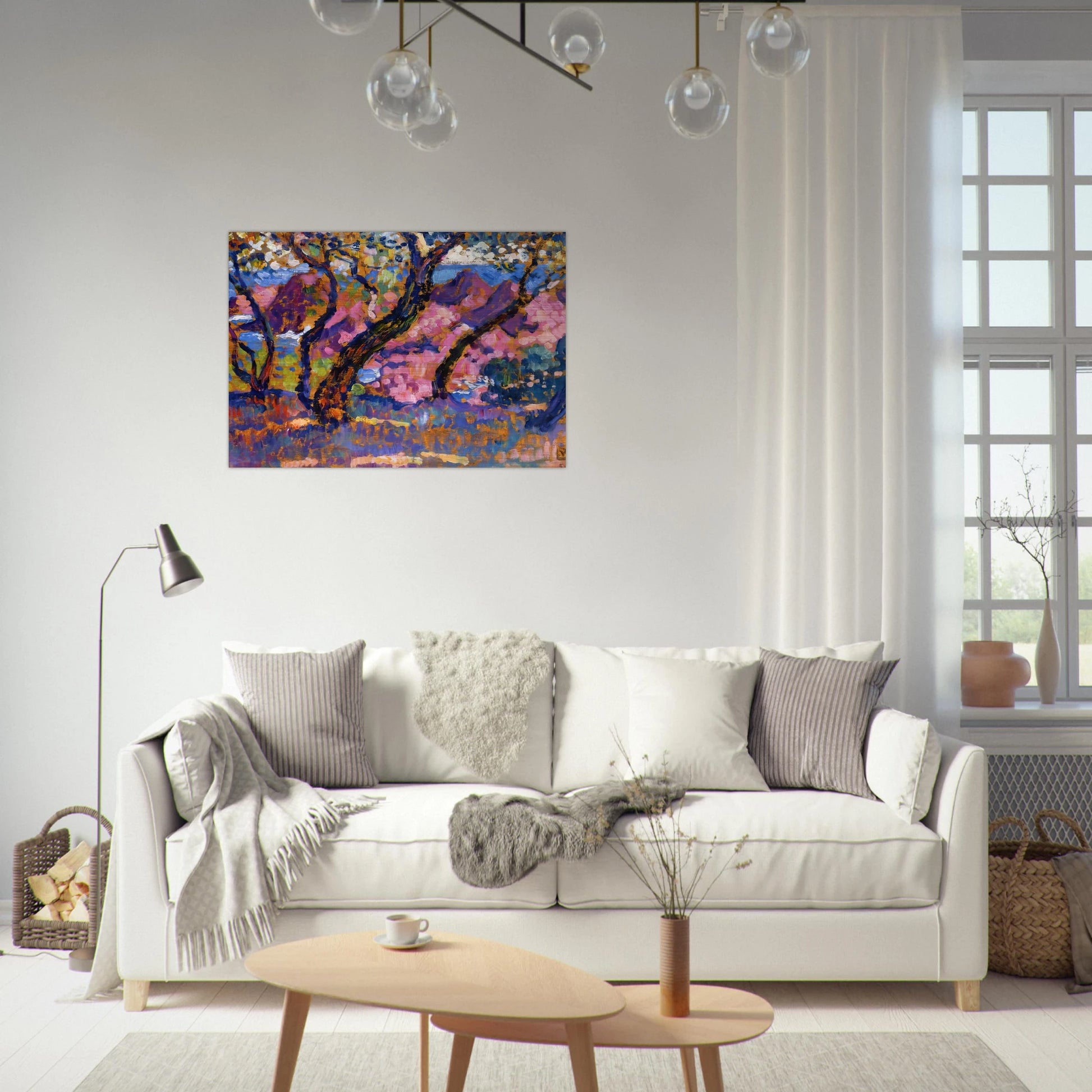 IN THE SHADE OF THE PINES STUDY 1905 - Theo van Rysselberghe Brushed Aluminum Print - 70x100 cm / 28x40 inches | Theo van Rysselberghe Aluminum Print | Theo van Rysselberghe Prints
