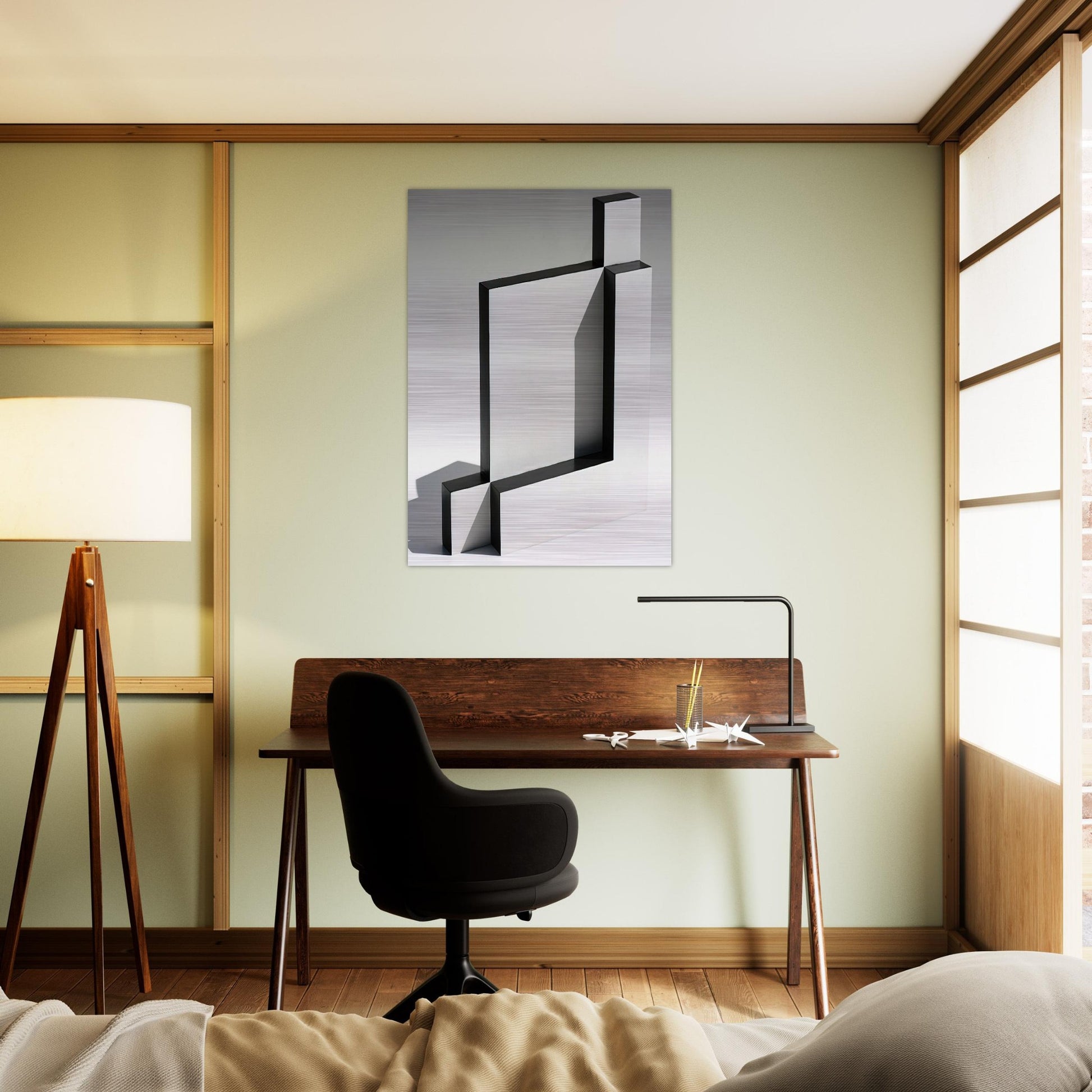 White and Black Sculpture - 1965 - Lygia Pape Brushed Aluminum Print - 70x100 cm / 28x40 inches | Lygia Pape Aluminum Print | Lygia Pape Prints